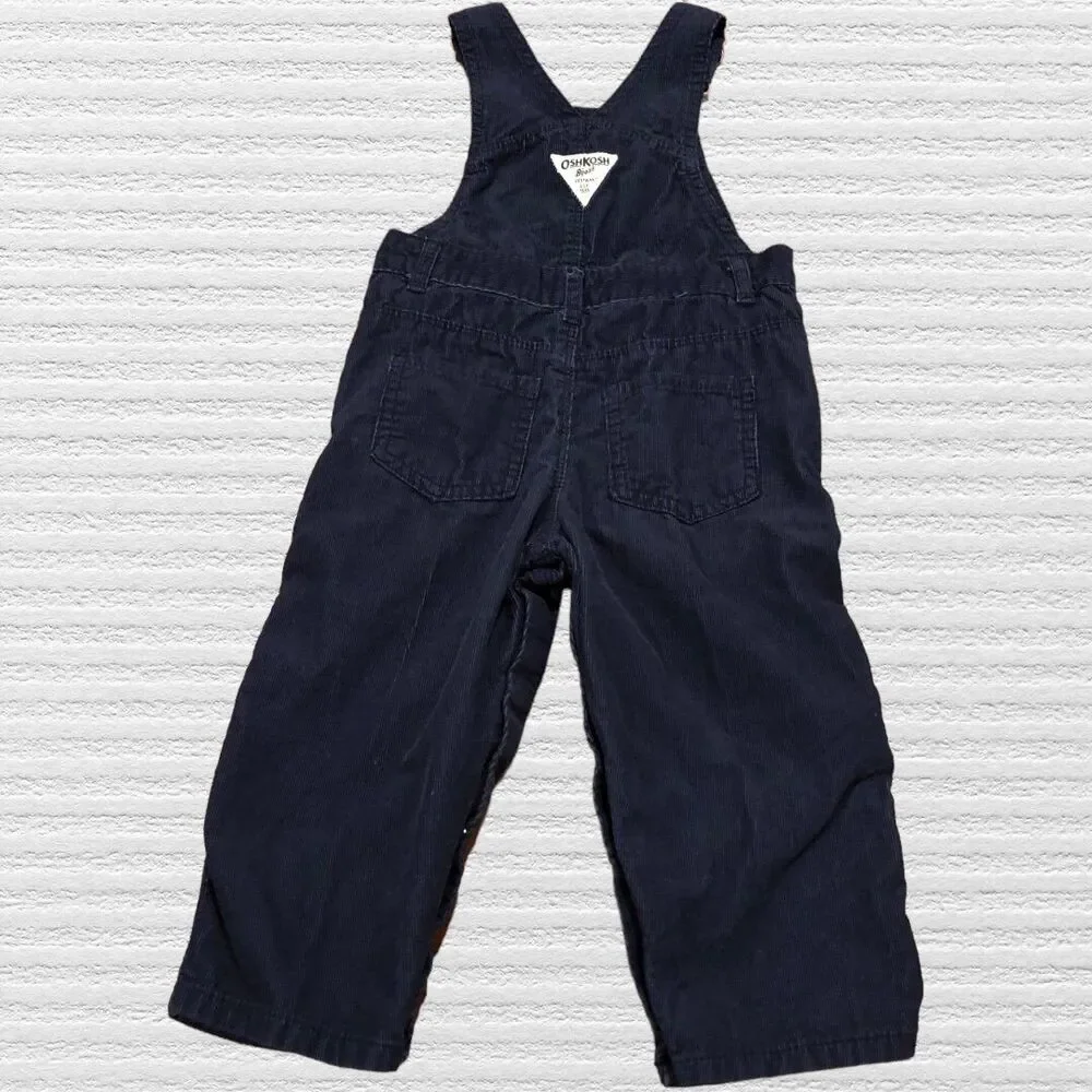 Oshkosh Overalls 18m Navy Corduroy Flower Pants